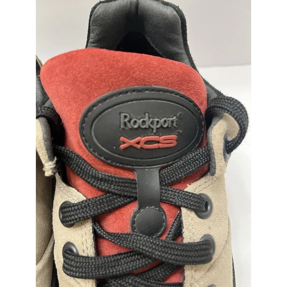 Rockport XCS Hiking Shoes Tan Black Suede Lace-Up Men's 8 Sturdy